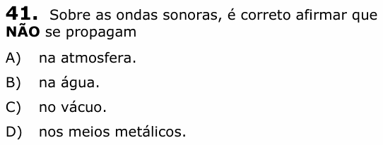 Enunciado da questão 41 de Física do UECE 2015.1
