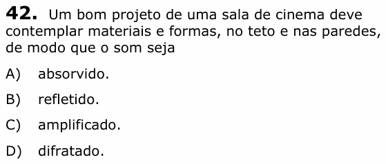 Enunciado da questão 42 de Física do UECE 2016.1