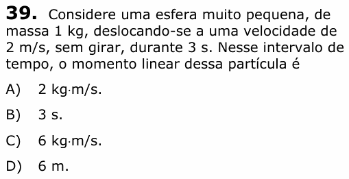 Enunciado da questão 39 de Física do UECE 2017.1