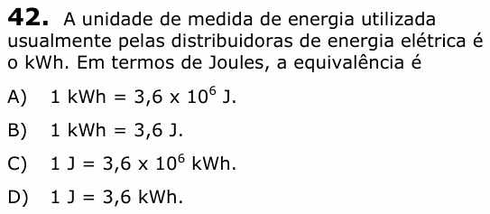 Enunciado da questão 42 de Física do UECE 2017.1