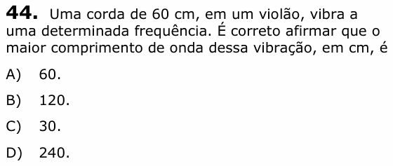 Enunciado da questão 44 de Física do UECE 2017.1
