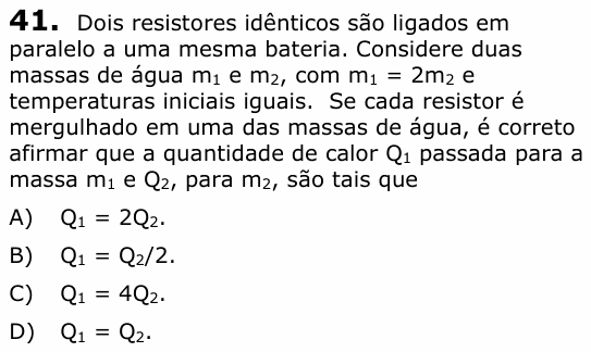 Enunciado da questão 41 de Física do UECE 2019.1