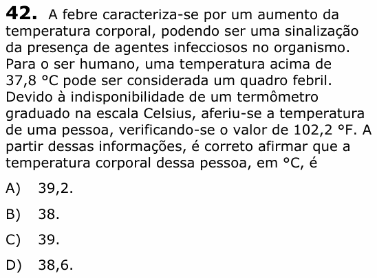 Enunciado da questão 42 de Física do UECE 2021.1