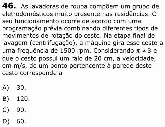 Enunciado da questão 46 de Física do UECE 2022.1
