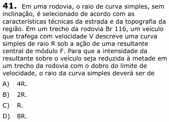Enunciado da questão 41 de Física do UECE 2022.2