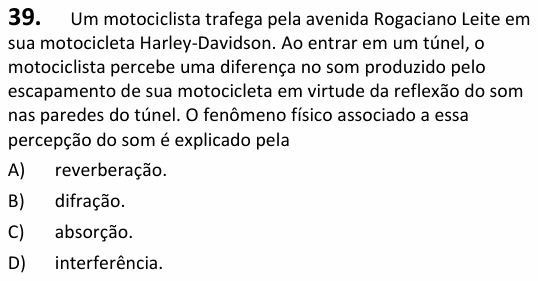 Enunciado da questão 39 de Física do UECE 2023.1