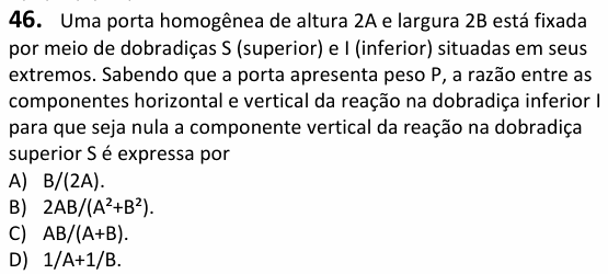 Enunciado da questão 46 de Física do UECE 2025.2