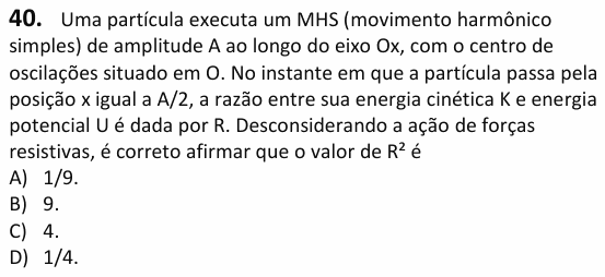 Enunciado da questão 40 de Física do UECE 2026.1