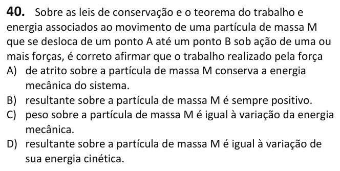Enunciado da questão 40 de Física do UECE 2027.1