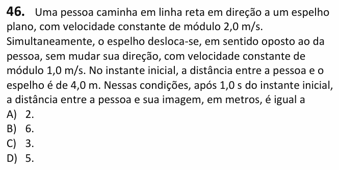 Enunciado da questão 46 de Física do UECE 2027.1