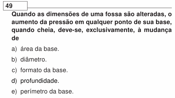 Enunciado da questão 49 de Física do UEL 2014
