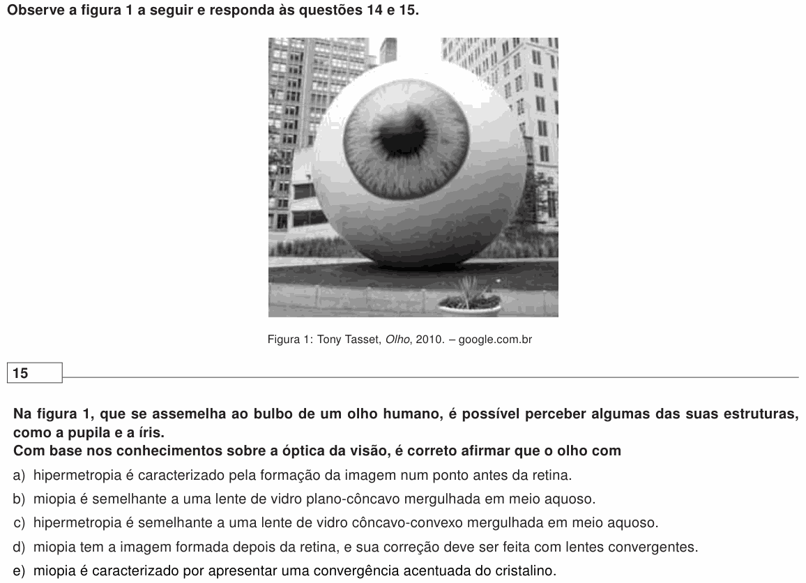 Enunciado da questão 15 de Física do UEL 2019