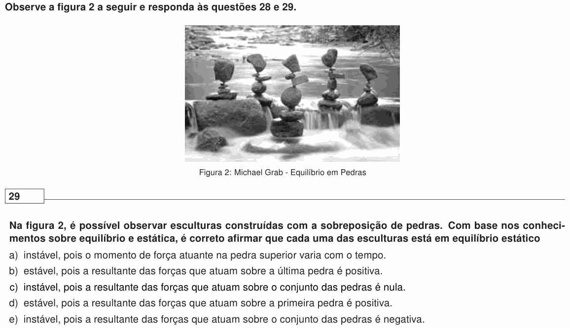Enunciado da questão 29 de Física do UEL 2019
