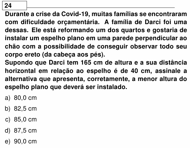 Enunciado da questão 24 de Física do UEL 2023