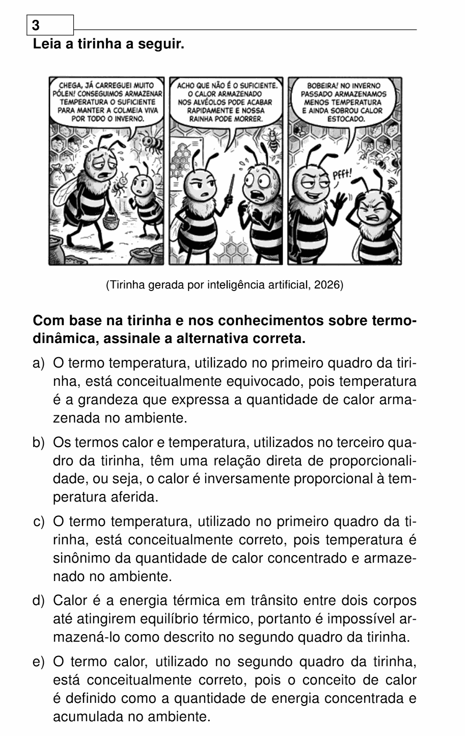 Enunciado da questão 3 de Física do UEL 2027