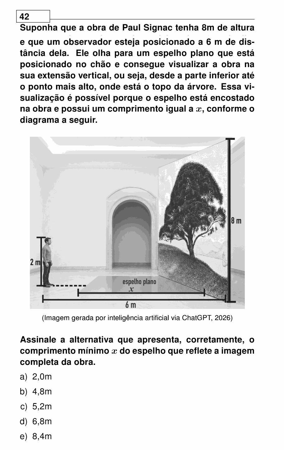 Enunciado da questão 42 de Física do UEL 2027