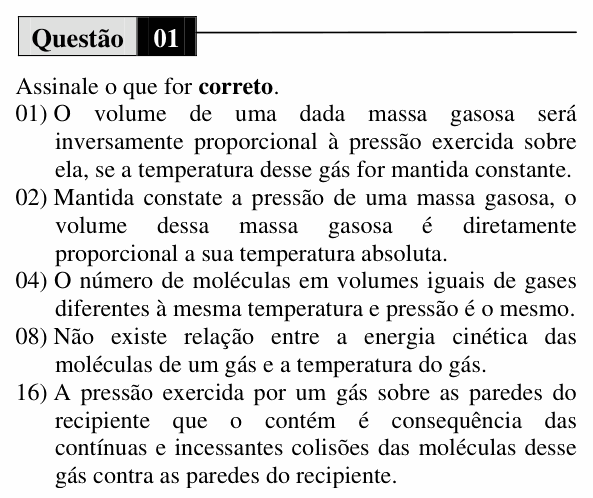 Enunciado da questão 1 de Física do UEM 2010 (Verão, Conhecimentos Específicos)