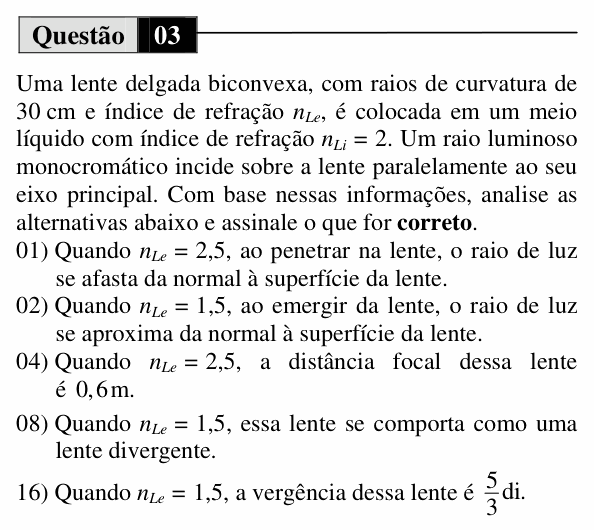 Enunciado da questão 3 de Física do UEM 2013 (Inverno, Conhecimentos Específicos)