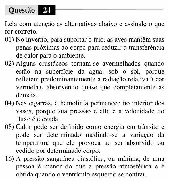 Enunciado da questão 24 de Física do UEM 2014 (Inverno)