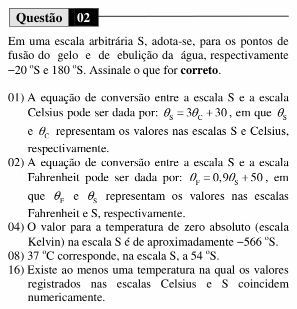 Enunciado da questão 2 de Física do UEM 2015 (Inverno, Conhecimentos Específicos)