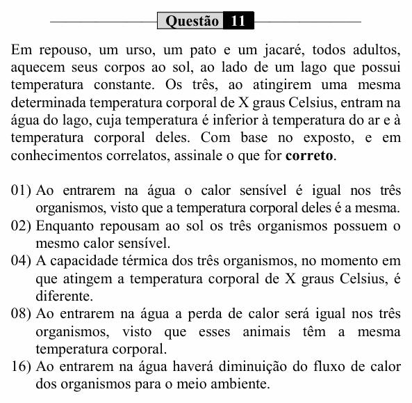 Enunciado da questão 11 de Física do UEM 2021 (PAS, etapa 2)