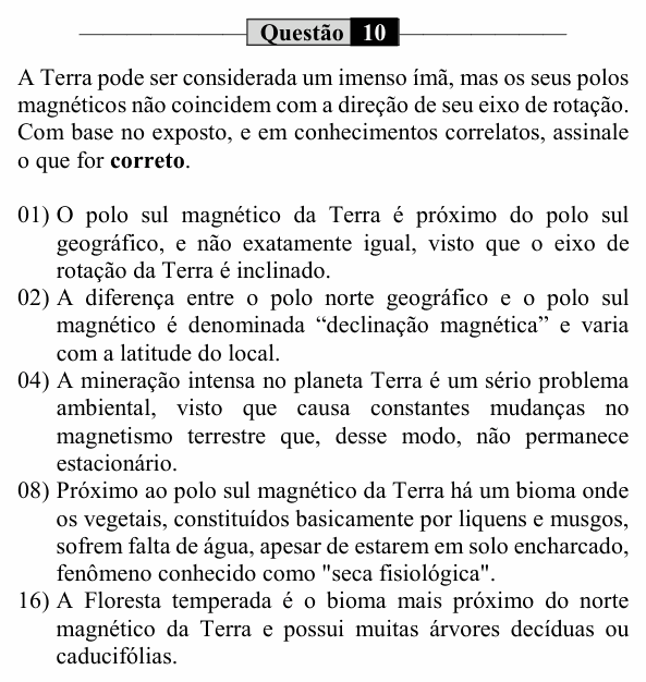 Enunciado da questão 10 de Física do UEM 2021 (PAS, etapa 3)