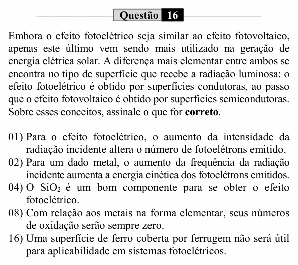 Enunciado da questão 16 de Física do UEM 2021 (PAS, etapa 3)