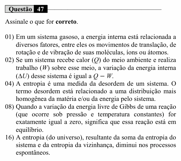 Enunciado da questão 47 de Física do UEM 2023 (Inverno)
