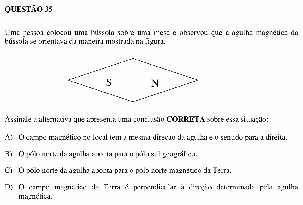 Enunciado da questão 35 de Física do UEMG 2007
