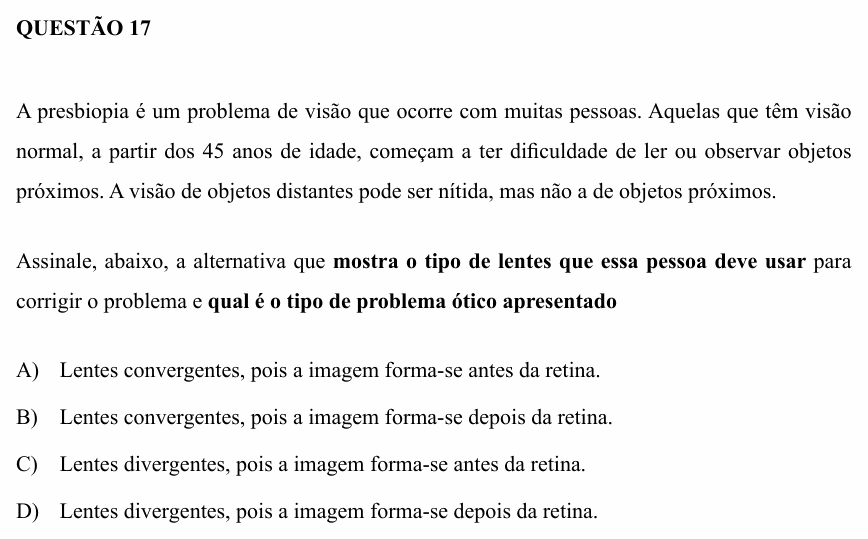 Enunciado da questão 17 de Física do UEMG 2010 (2º semestre)