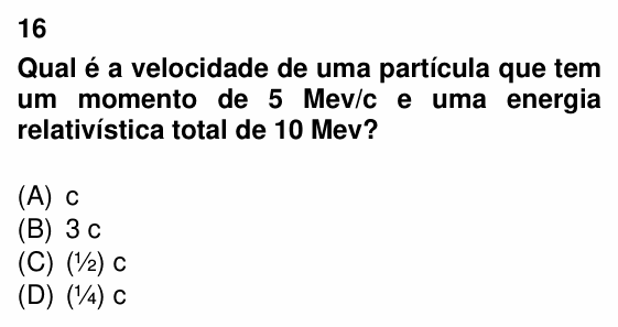Enunciado da questão 16 de Física do UEMG 2022