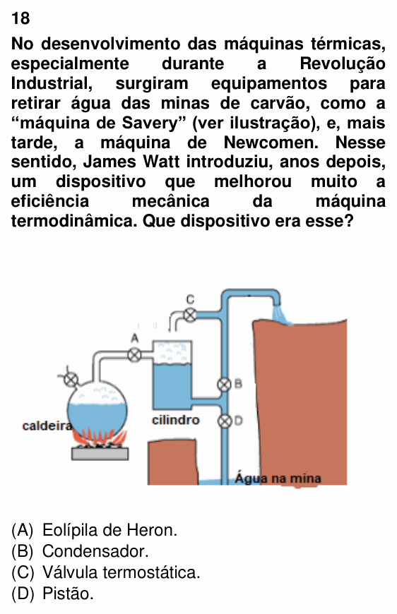 Enunciado da questão 18 de Física do UEMG 2022