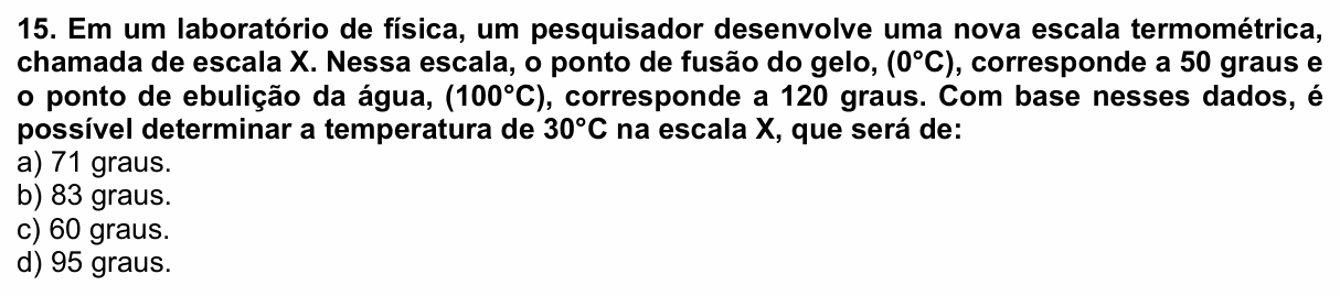 Enunciado da questão 15 de Física do UEMG 2025