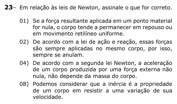 Enunciado da questão 23 de Física do UEPG 2023 (EAD, abril)