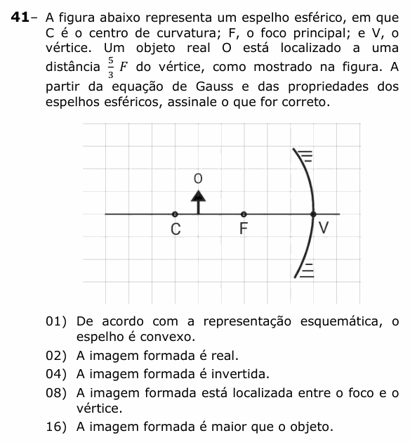 Enunciado da questão 41 de Física do UEPG 2024 (Vocacionada)