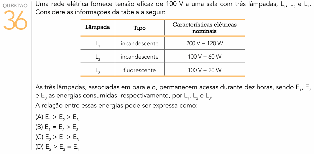 Enunciado da questão 36 de Física do UERJ 2016 (1º Exame de Qualificação)