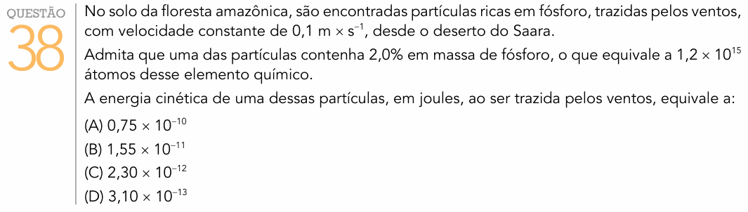 Enunciado da questão 38 de Física do UERJ 2016 (1º Exame de Qualificação)