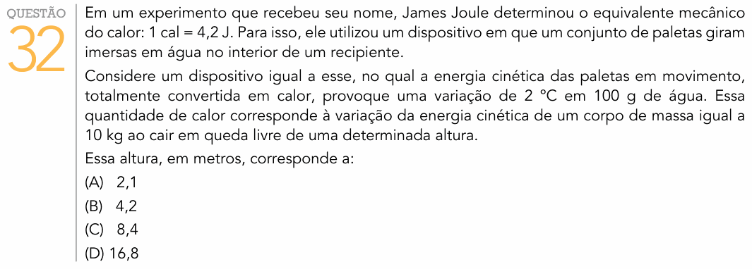 Enunciado da questão 32 de Física do UERJ 2016 (2º Exame de Qualificação)