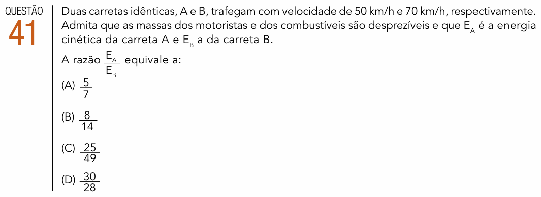 Enunciado da questão 41 de Física do UERJ 2017 (1º Exame de Qualificação)