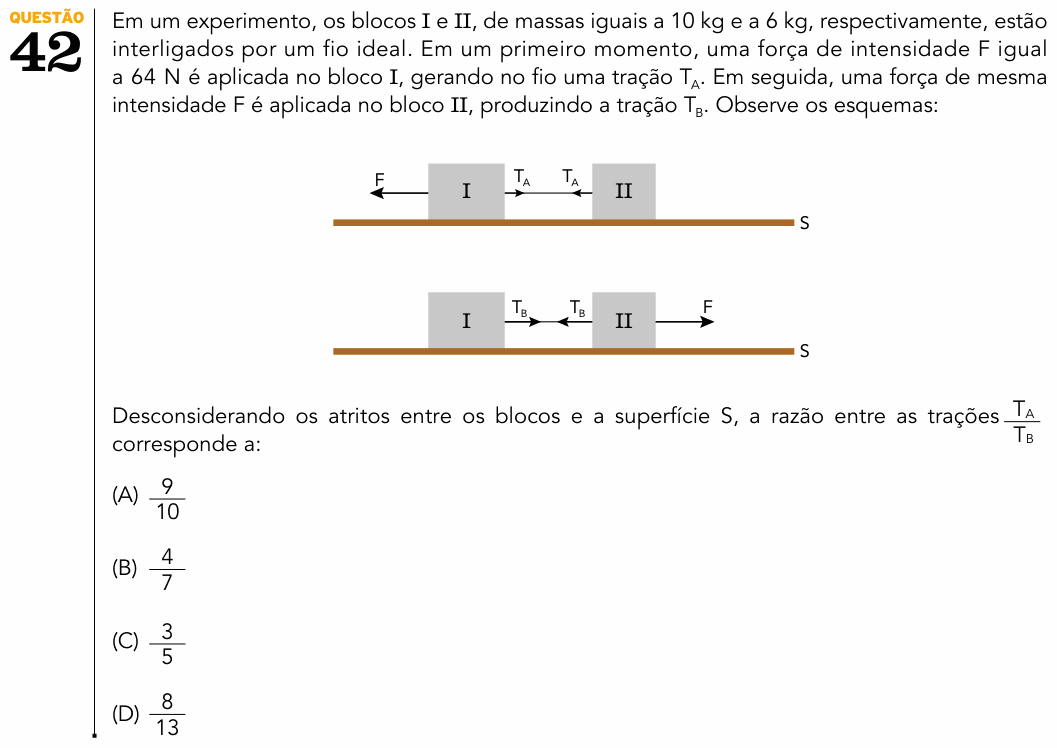 Enunciado da questão 42 de Física do UERJ 2018 (1º Exame de Qualificação)
