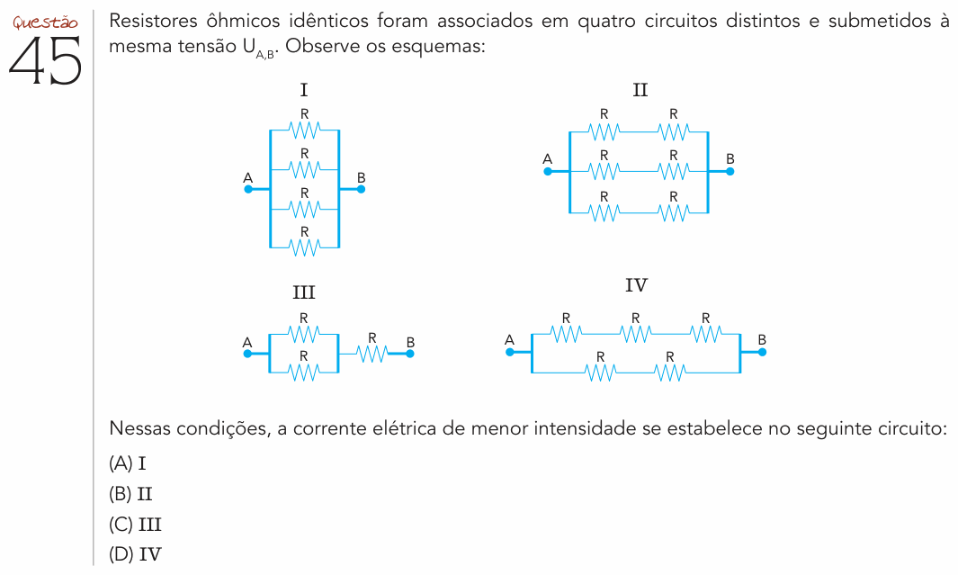 Enunciado da questão 45 de Física do UERJ 2019 (1º Exame de Qualificação)
