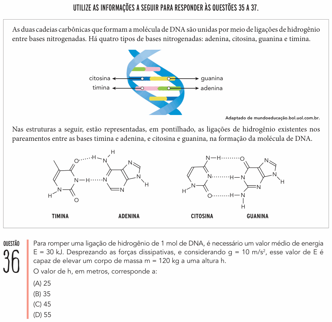 Enunciado da questão 36 de Física do UERJ 2020 (1º Exame de Qualificação)