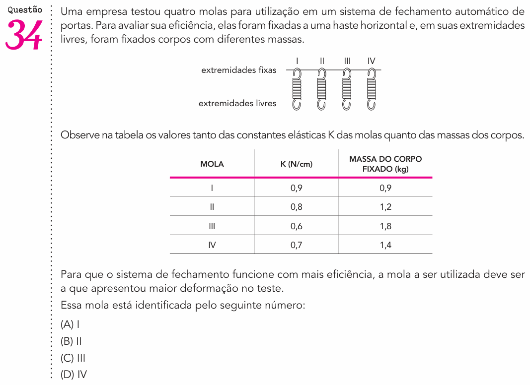 Enunciado da questão 34 de Física do UERJ 2021 (Exame Único)