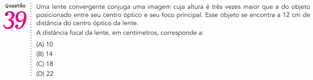 Enunciado da questão 39 de Física do UERJ 2021 (Exame Único)