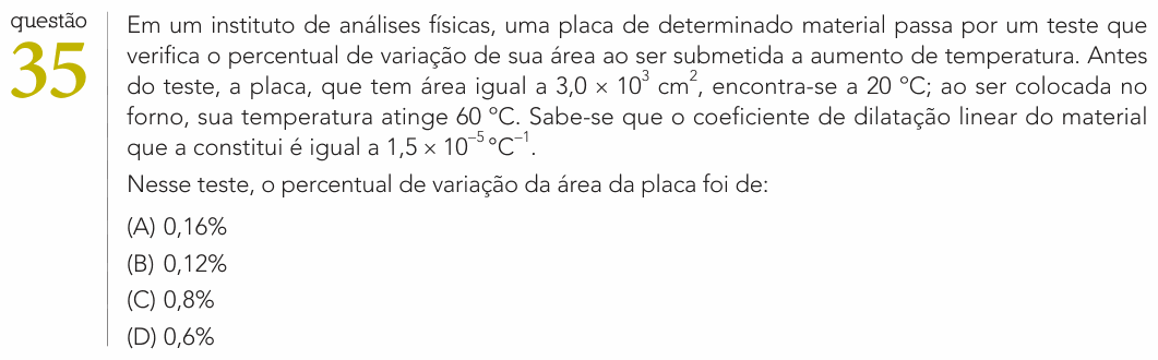 Enunciado da questão 35 de Física do UERJ 2022 (Exame Único)