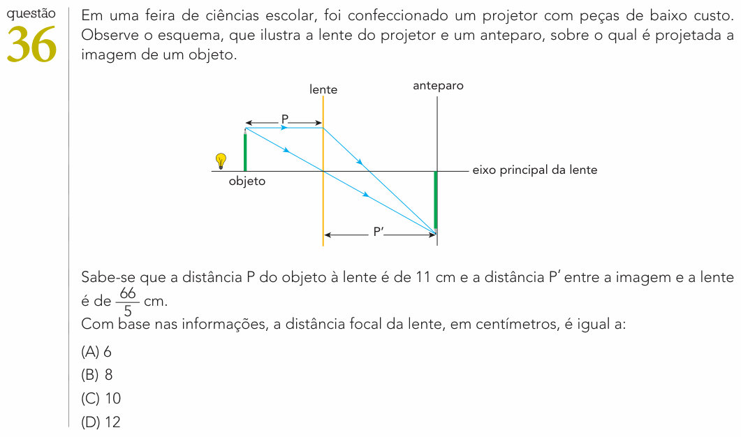 Enunciado da questão 36 de Física do UERJ 2022 (Exame Único)