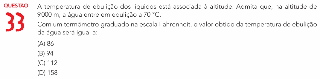 Enunciado da questão 33 de Física do UERJ 2023 (Exame Único)