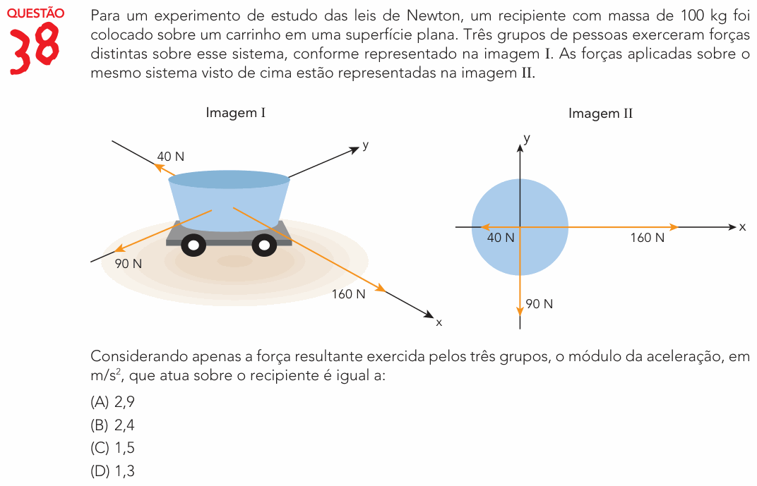 Enunciado da questão 38 de Física do UERJ 2023 (Exame Único)