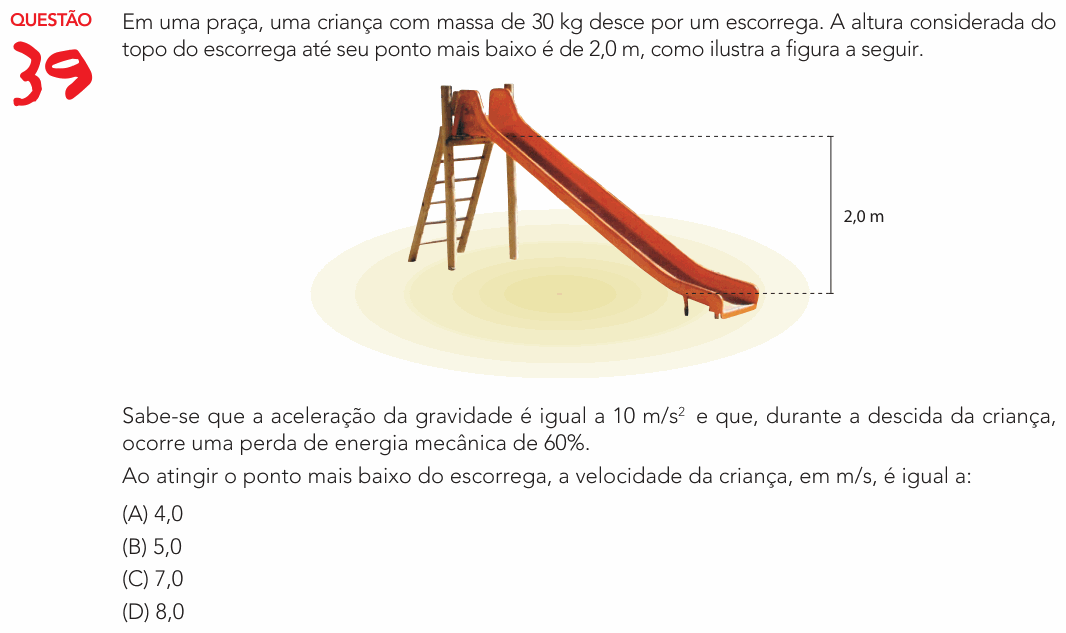 Enunciado da questão 39 de Física do UERJ 2023 (Exame Único)