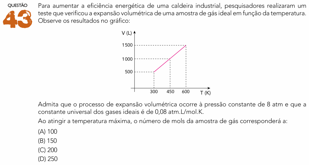 Enunciado da questão 43 de Física do UERJ 2024 (1º Exame de Qualificação)